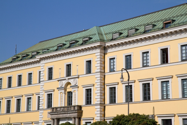 Historisches Geb Ude In Der M Nchner Innenstadt Lizenzfreies Bild