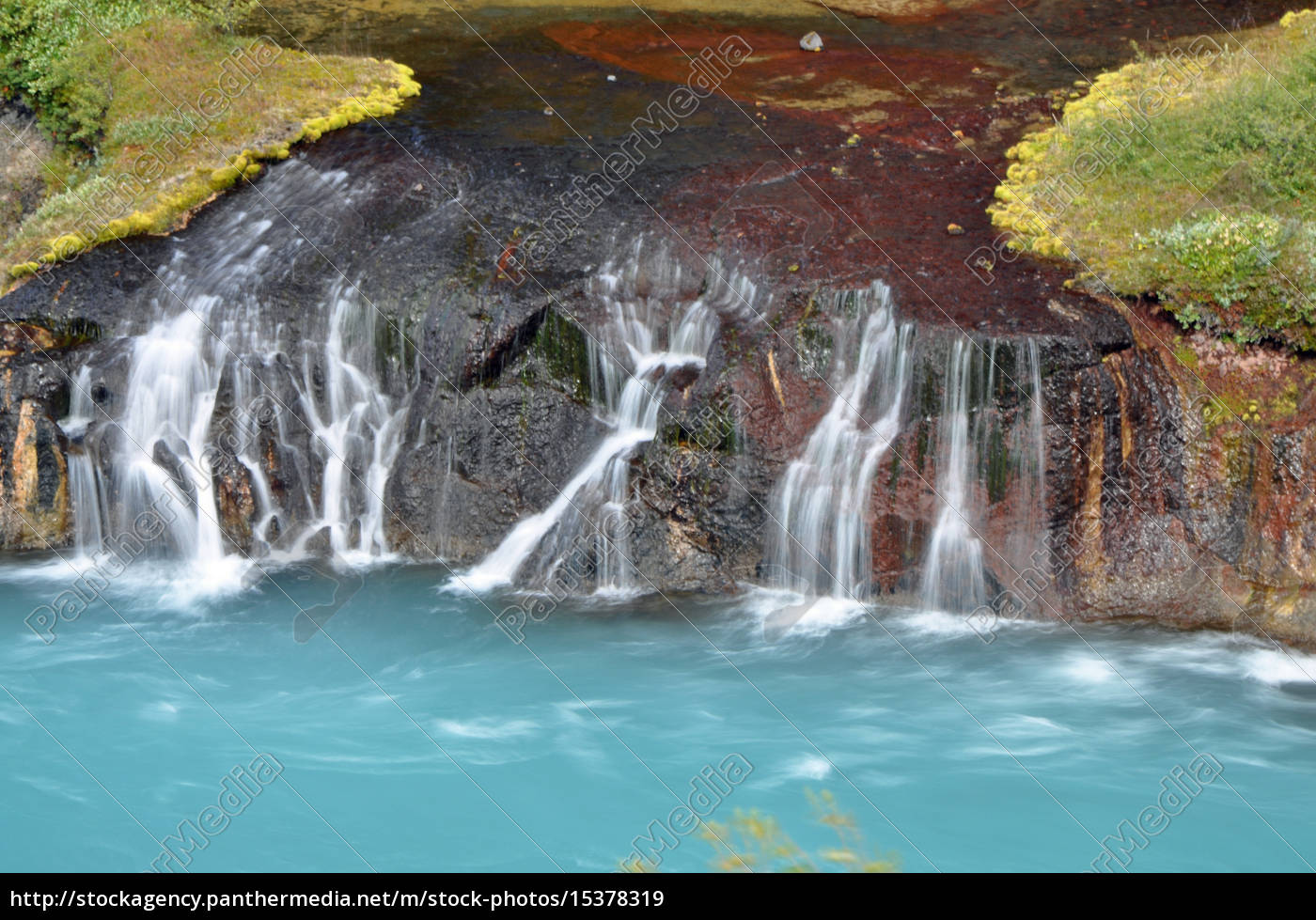 Hraunfossar Island Lizenzfreies Bild 15378319 Bildagentur