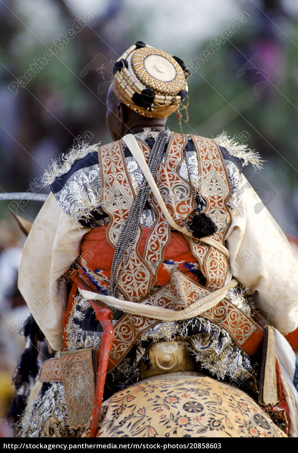 Nigerian Chief At Tribal Gathering Durbar Cultural Lizenzpflichtiges