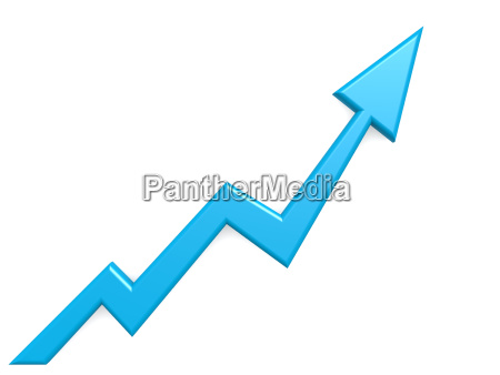 Blue Arrow Graph Growth Up Background Stock Photo