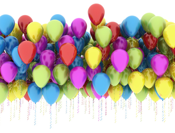mulri farbe luftballons isoliert auf weissem