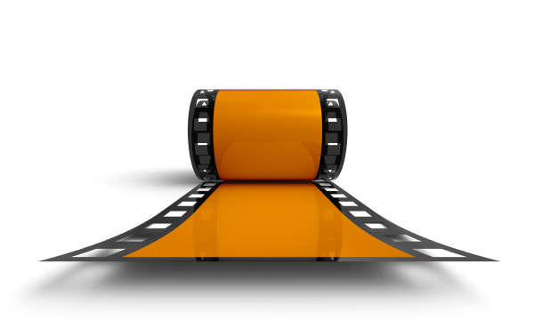 3d filmrolle orange frontal