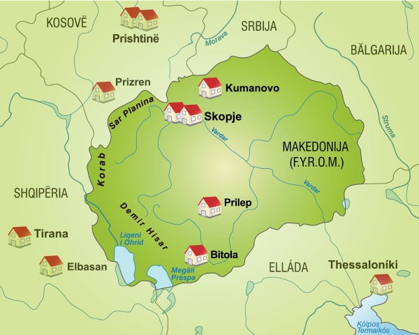 karte von mazedonien als infografik in