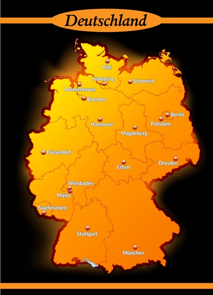 karte von deutschland mit hauptstaedten