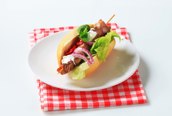 schweinefleisch kebab sandwich