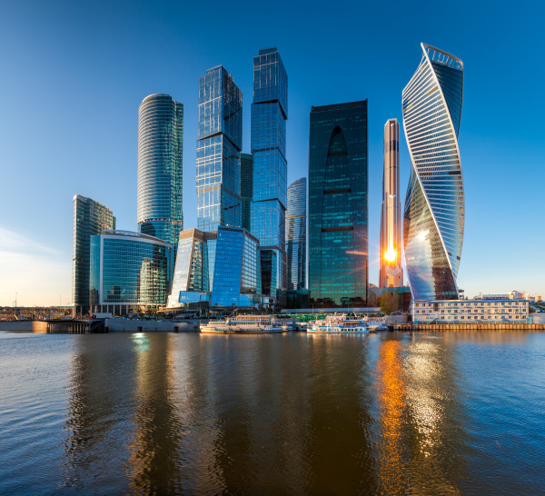 moskau ansicht von wolkenkratzern