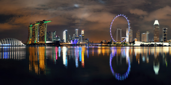 die skyline von singapur