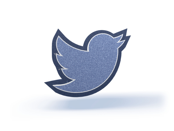 twitter bird shopping icon in blueish