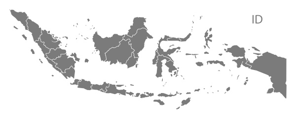 indonesien provinzen karte grau