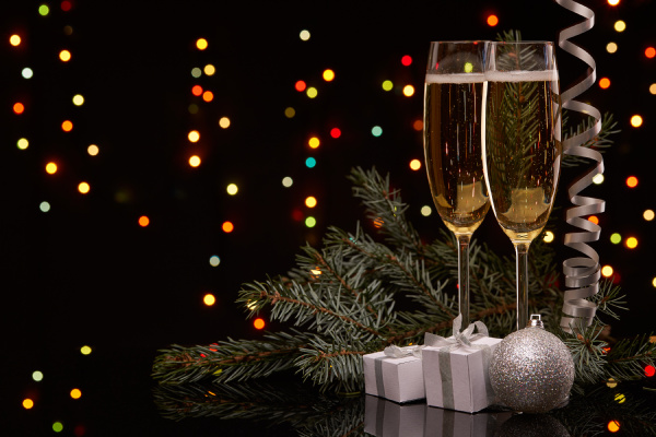 champagner neues jahr und weihnachten