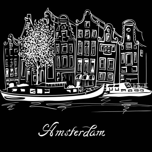 vektor amsterdam kanal und typische hollaendische