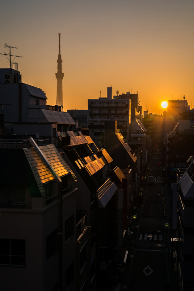 tokyo skytree sonnenaufgang ueno