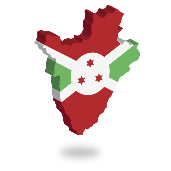 umriss und flagge von burundi