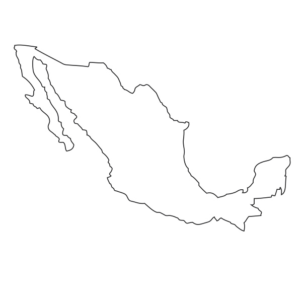 umriss karte von mexiko