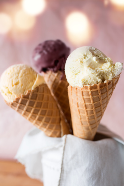 various ice cream cones