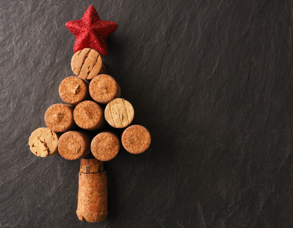 abstract christmas tree of bottle cork