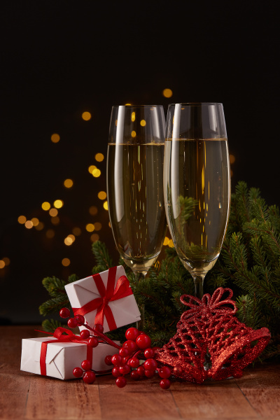 champagner neues jahr und weihnachten