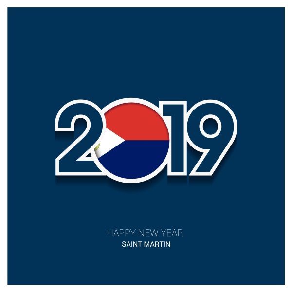 saint martin typografie 2019 happy new