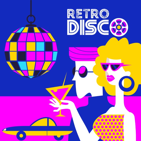 retro disco party vektor illustration