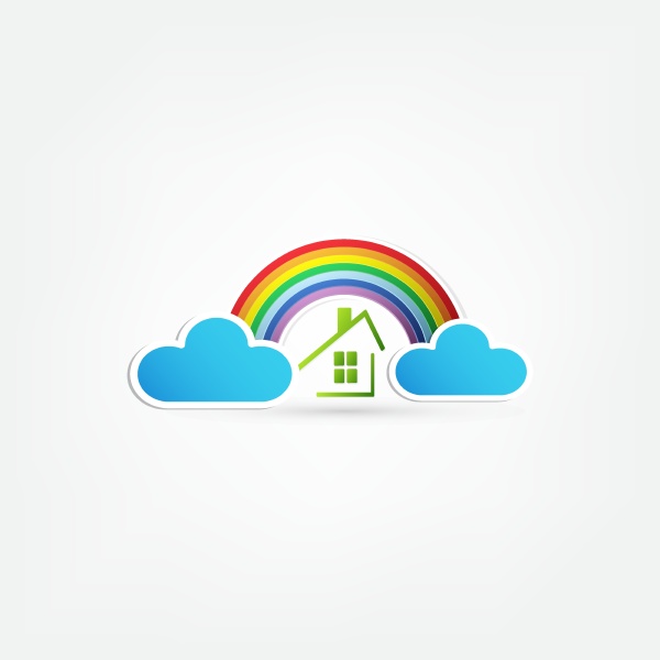 regenbogen und wolken am himmel