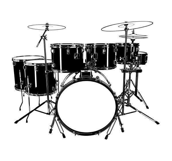 black and white drums
