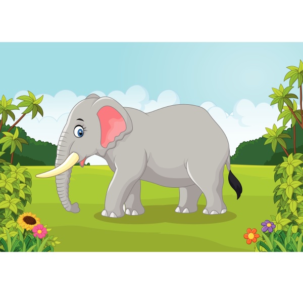 cartoon afrikanischer elefant im dschungel