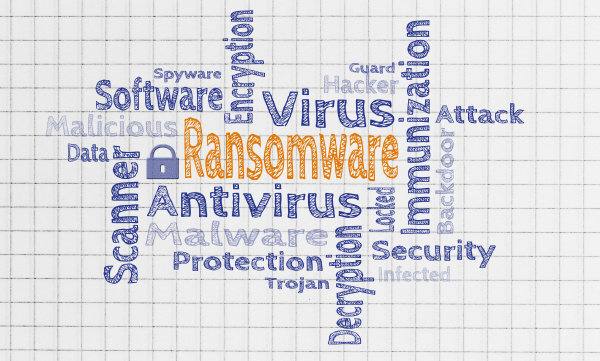 ransomware cloud auf notizblock konzept