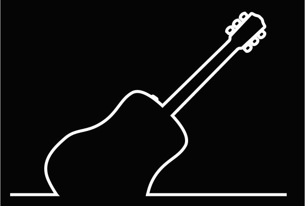 akustische gitarre kontinuierliche linie zeichnung