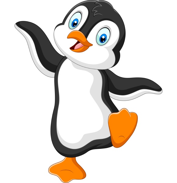 Süße Pinguin mit Geschenk. Penguin Cartoon Illustration Stockfotografie -  Alamy
