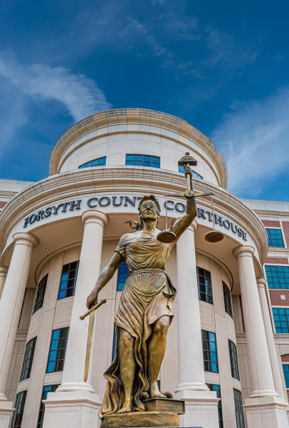 lady liberty im forsyth county courthouse