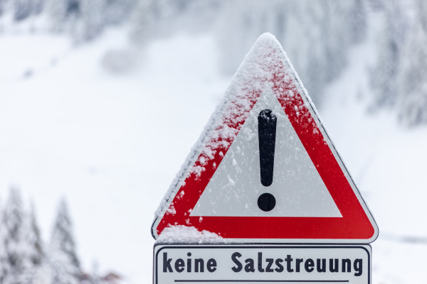 schneezeichen achtung keine salzdispersion