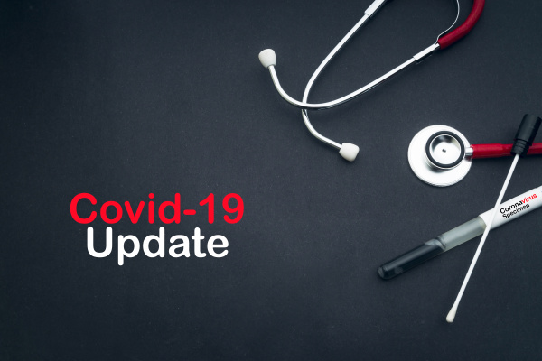 covid 19 update text mit stethoskop