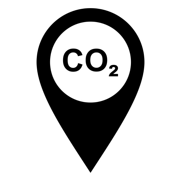 kohlendioxid und standortstift