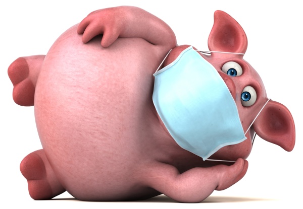 spass 3d illustration eines schweins mit