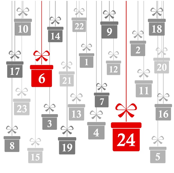 adventskalender 1 bis 24 auf weihnachtsgeschenke