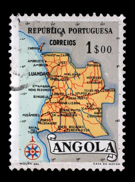 stempel gedruckt in angola zeigt eine