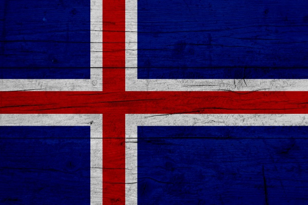 flagge von island holztextur der flagge