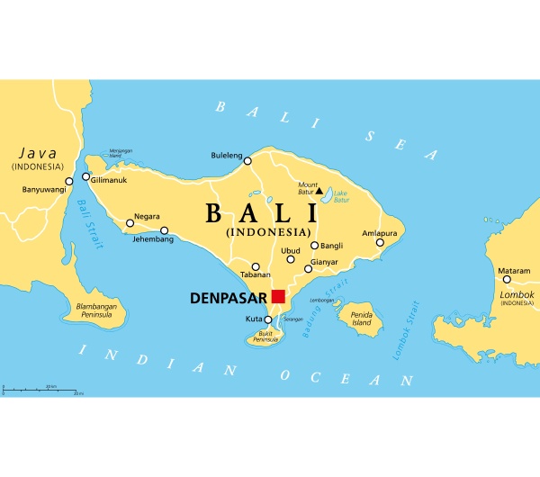 bali politische landkarte eine provinz und