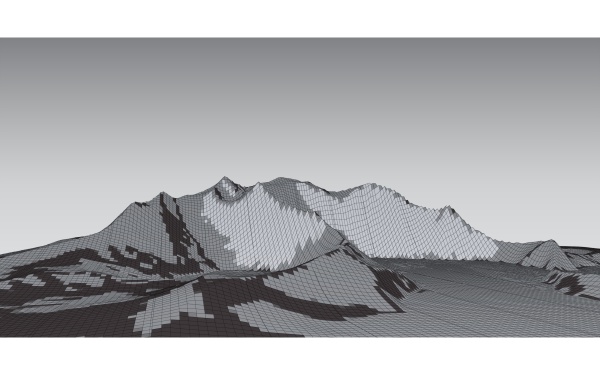 abstraktes banner mit einem wireframe landschaftsdesign