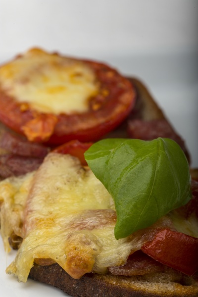 gegrilltes Brot mit Tomaten und Käse - Lizenzfreies Bild #31122823 ...