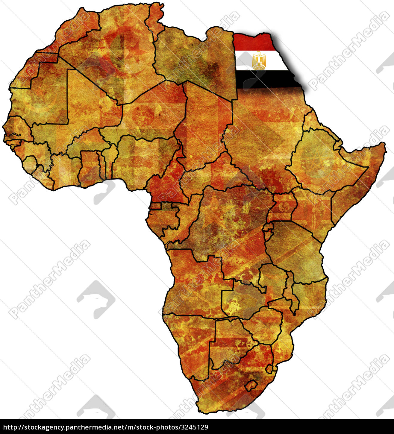 Große A1 Alte Nord Central Südafrika Afrikanischer Continent Ägypten Landkarte