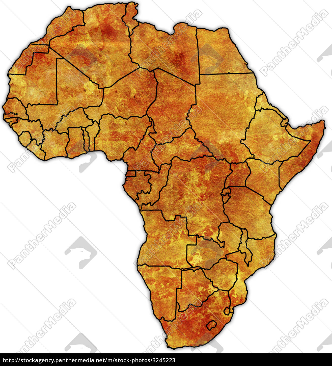 Afrika Politische Landkarte Stockfoto 3245223 Bildagentur Panthermedia