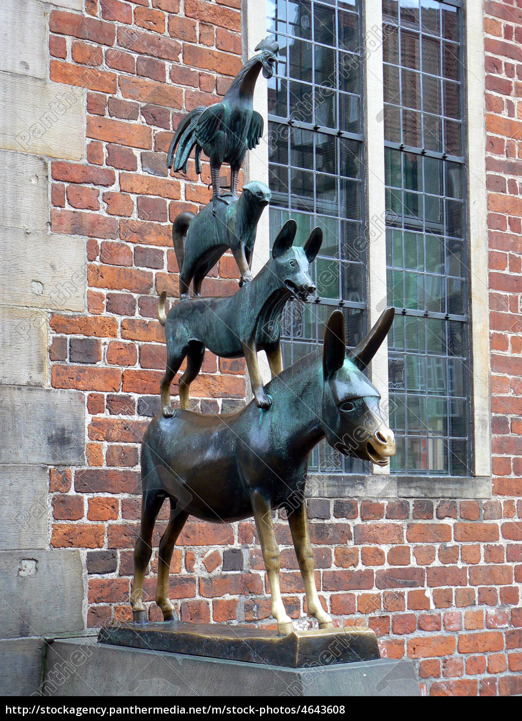 Bremer Stadtmusikanten Bronzeplastik Lizenzfreies Foto Bildagentur Panthermedia