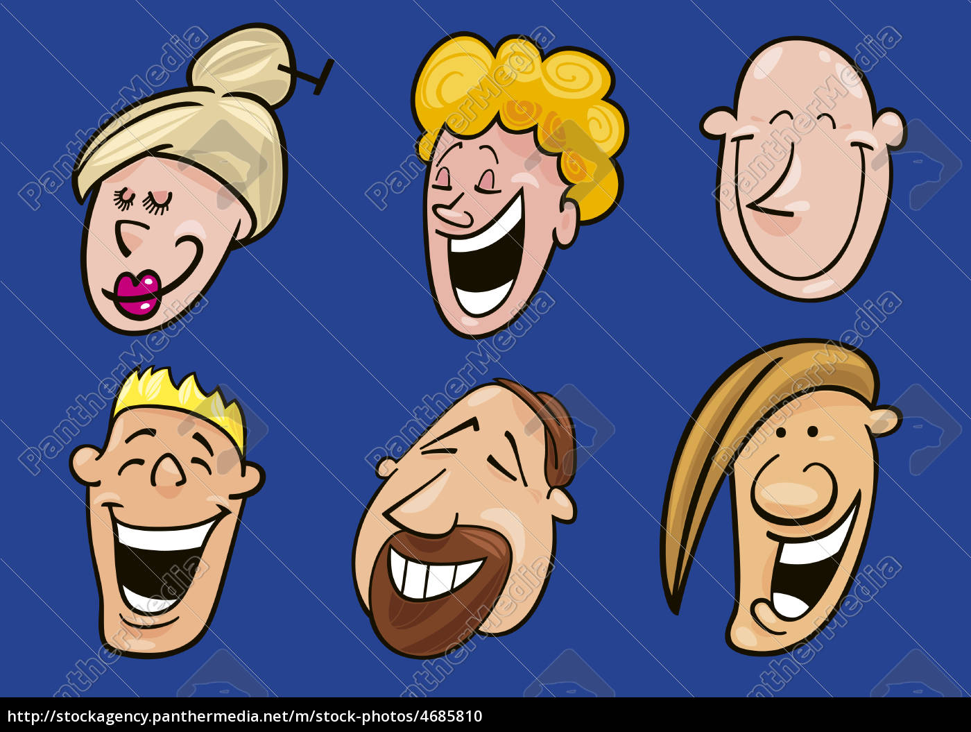 Satz lachender Gesichter Stock Photo 4685810 Bildagentur