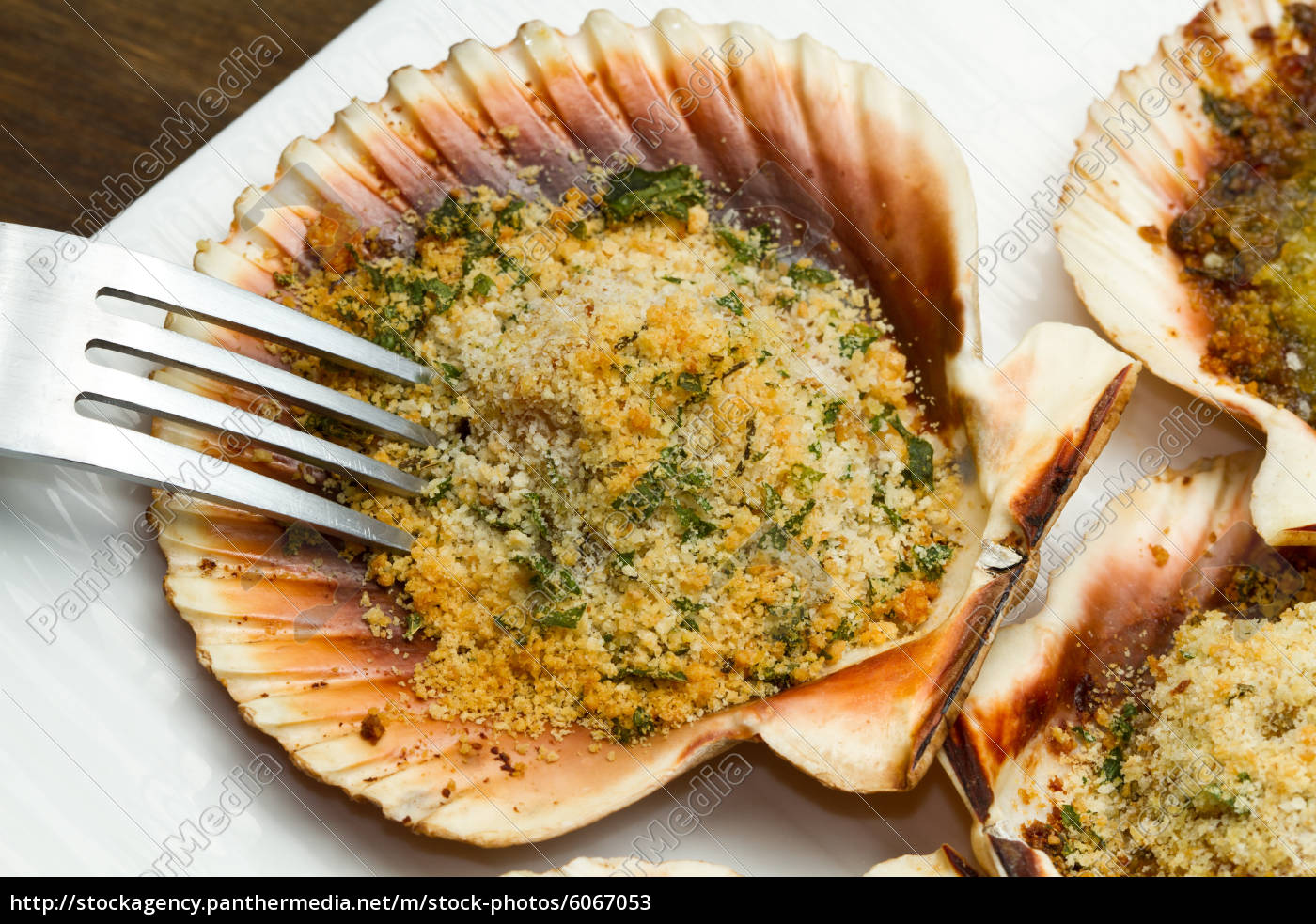 frische muscheln gratiniert im ofen - Stockfoto - #6067053 ...