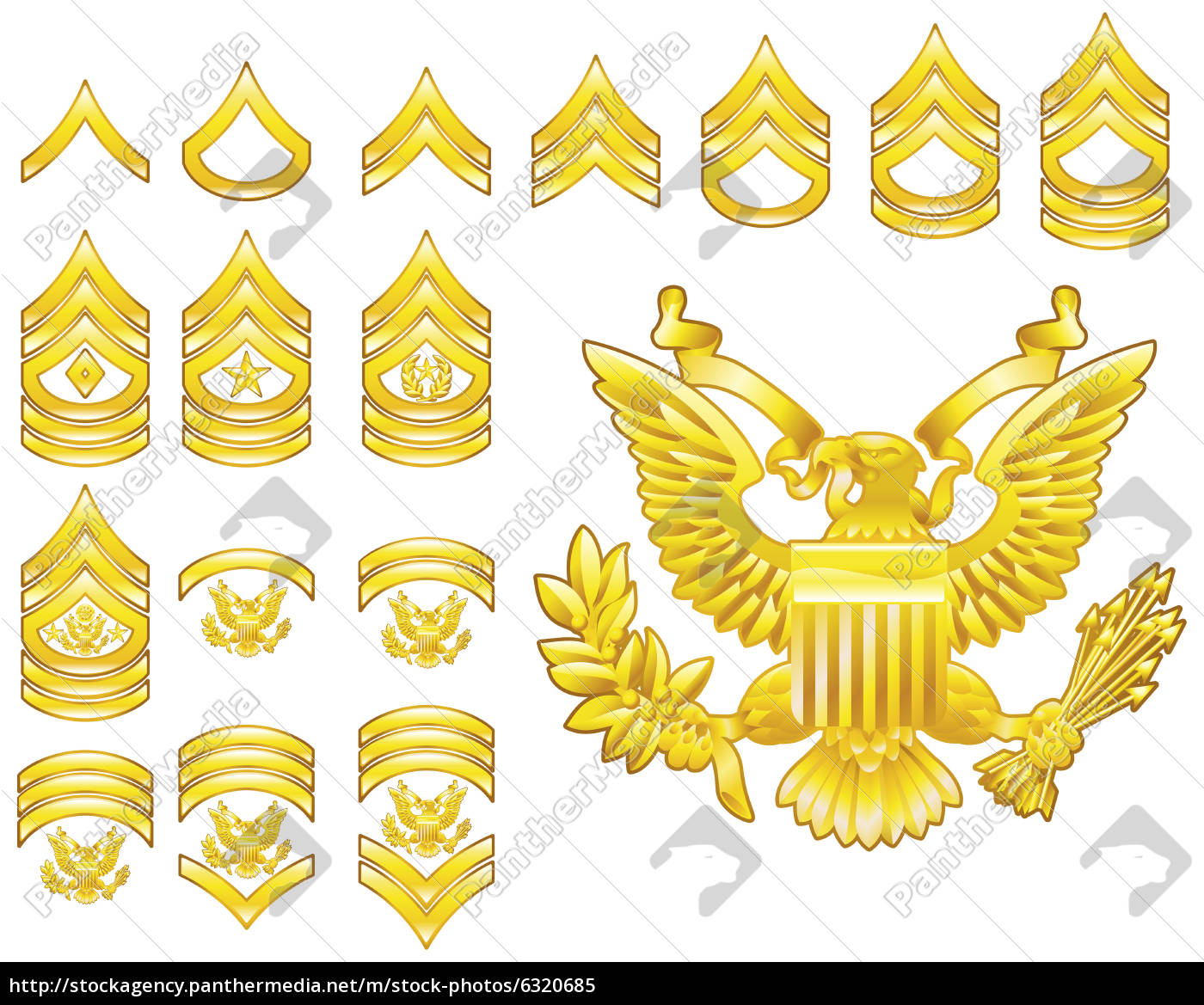 Amerikanische Armee Eingetragen Rangabzeichen Icons Stockfoto 6320685 Bildagentur Panthermedia