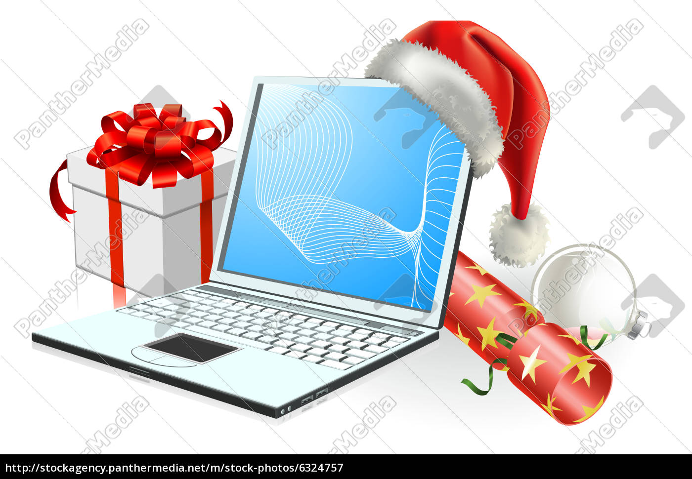 Weihnachten Laptop Computer Lizenzfreies Bild Bildagentur Panthermedia