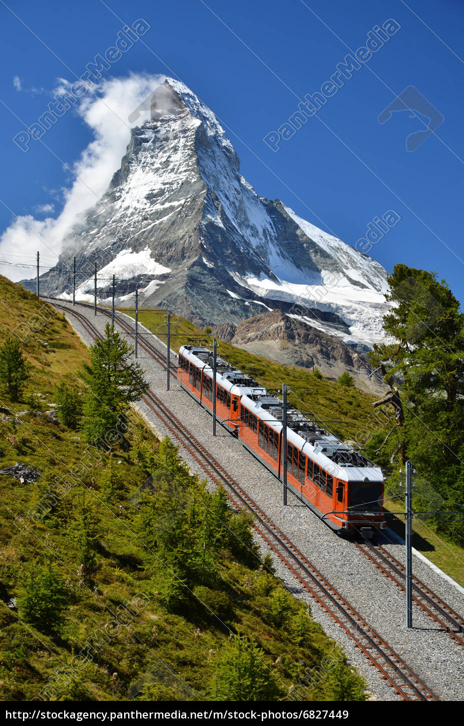 gornergrat bahn und matterhorn. schweiz Lizenzfreies