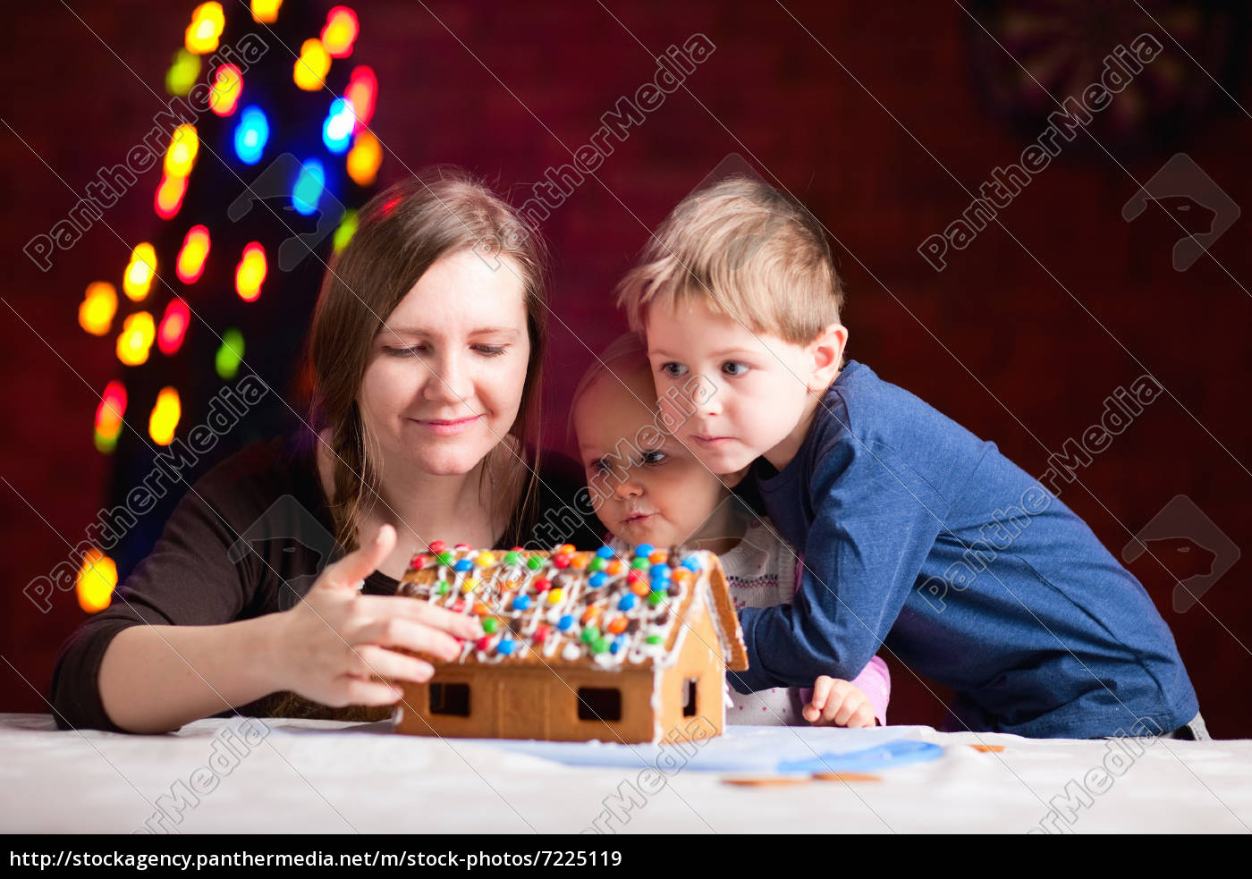 mother-with-kids-making-gingerbread-house-stockfoto-7225119-bildagentur-panthermedia