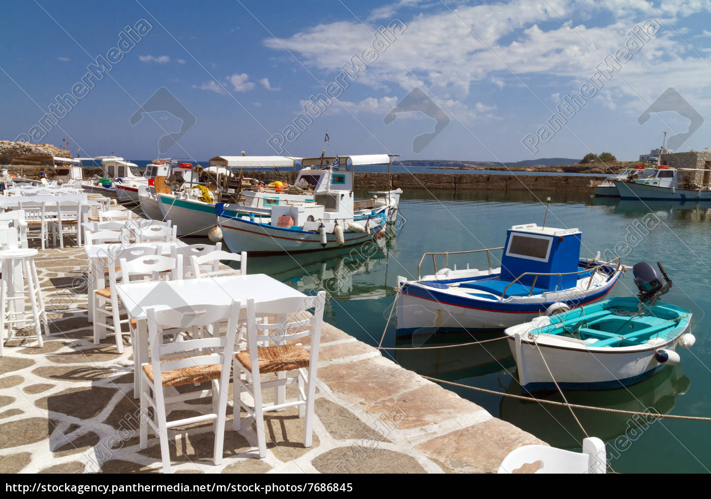 Hafen Von Naoussa Insel Paros Griechenland Lizenzfreies Bild Bildagentur Panthermedia